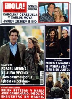Rafael Medina y Laura Vecino, en la portada de la revista '¡Hola!'.