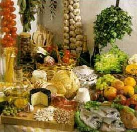 Productos de la dieta mediterránea.