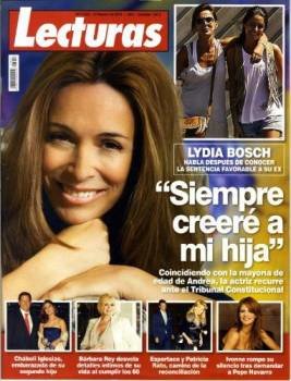 Lydia Bosch, en la portada de la revista Lecturas.