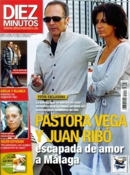 Juan Ribó y Pastora Vega, en la portada de la revista 'Diez Minutos'.