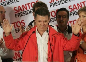 El candidato presidencial por el Partido de la U, Juán Manuel Santos. (Foto: LEONARDO MUÑIZ)