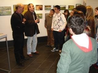 Eduardo Ojea y Xosé Salvadores en la inauguración de la exposición
