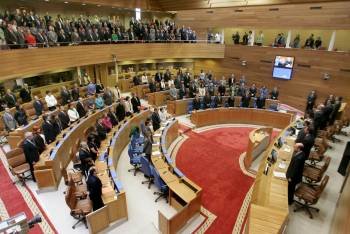 Vista general del Parlamento gallego, durante una sesión plenaria. (Foto: ARCHIVO)