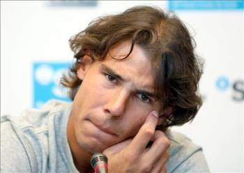 El tenista español Rafael Nadal, durante la rueda de prensa. (Foto: ANDREU DALMAU)