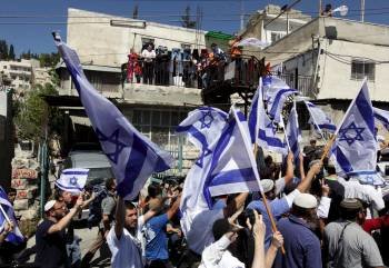 Un aspecto de la manifestación extremista en Jerusalén.