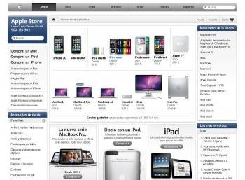 Imagen de la página principal de Apple Store.