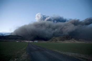 Imagen de la nube volcánica que provocó el caos aéreo.