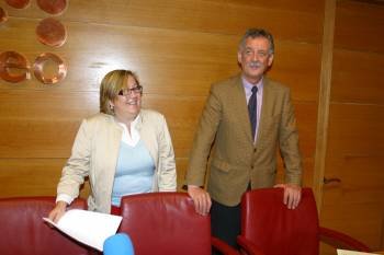 Pilar Rodríguez y Antonio Fernández, coordinador de la federación gallega. (Foto: JOSÉ PAZ)