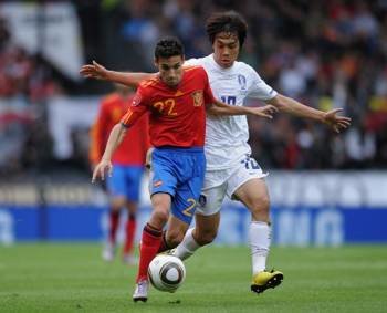 Momento del amistoso España-Corea del Sur