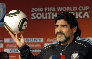 Diego Maradona, DT de Argentina.
