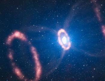 Impresión artística de la explosión de la supernova 1987A. Fuente: ESO/L. Calçada 