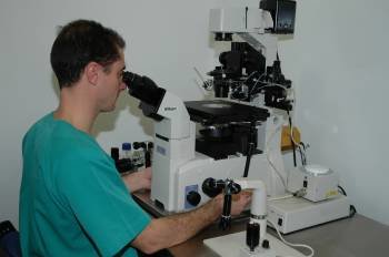 Un científico observa muestras de semen en un laboratorio. (Foto: Archivo)