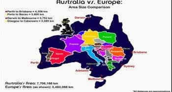 Australia comparada con Europa