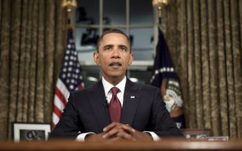 Obama durante su discurso oficial desde la Casa Blanca. (Foto: B. Smialowski)