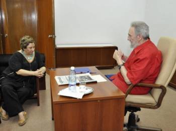 Fidel Castro durante una reciente entrevista en La Habana
