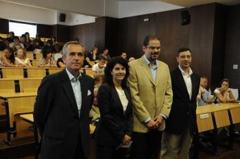 Olivera, Alén, Mattos y Barajas, en el acto de inauguración del curso académico. (Foto: MARTIÑO PINAL)
