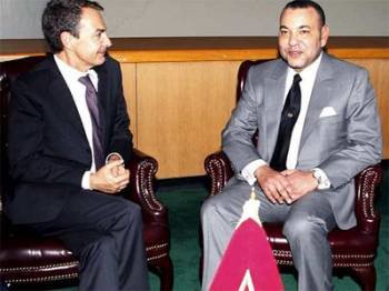 Zapatero, con Mohamed VI en Nueva York. Foto: EFE