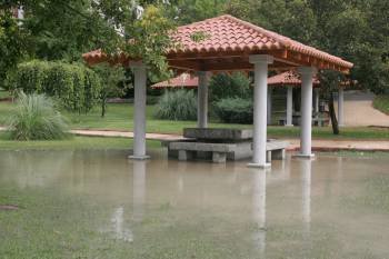 El parque Miño, inundado. (Foto: Marcos Atrio)