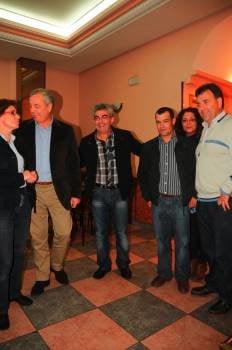 Lamas, Vázquez, Fernández, Gómez, Quintas y González, antes de la cena socialista en Xinzo.