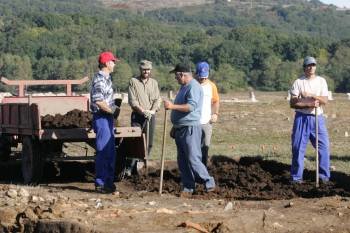 El grupo de trabajo encargado de las excavaciones. (Foto: Marcos Atrio)