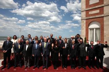 Foto de familia de los dirigentes iberoamericanos.