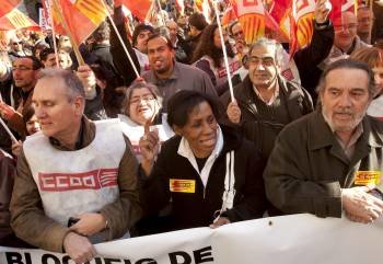 Manifestación en Barcelona contra la reforma laboral. (Foto: Toni Garriga)