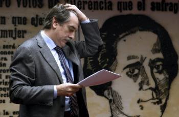 Valeriano Gómez, ministro de Trabajo. (Foto: J.M. Espinosa)