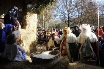 Los tres Reyes Magos, en el belén de Dacón del pasado sábado.