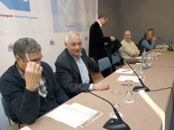 Aymerich, Guillerme Vázquez, Jorquera y Francisco García, alcalde de Allariz. (Foto: JORGE LEAL)