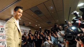 Cristiano Ronaldo en una rueda de prensa