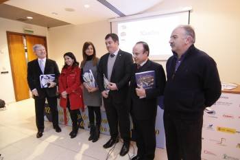 Rubín, Pérez, Pardo, Barbosa, Fernández y Freire presentaron la próxima edición de Xantar. (Foto: XESÚS FARIÑAS)