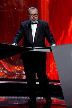 El presidente de la Academia de Cine, Álex de la Iglesia, durante su discurso en la ceremonia de entrega de la 25 edición de los Premios Goya . Foto: EFE