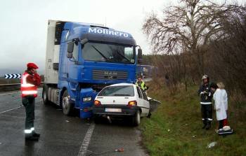 Accidente del pasado martes en Navarra en el que falleció una mujer. (Foto: )