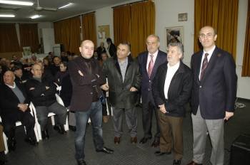 Araújo, Nóvoa, Sousa, Fernández y Delgado, en la reunión organizada por el PP ayer. (Foto: MARTIÑO PINAL)