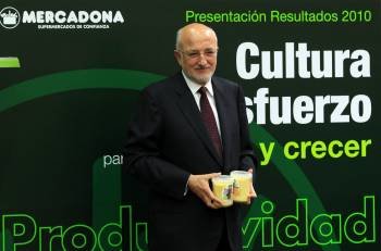 Juan Roig, presidente de Mercadona, ayer en Valencia, en la presentación de resultados. (Foto: )