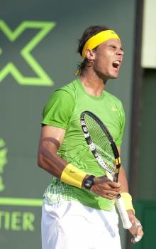 Rafa Nadal celebra un punto ganador en Miami. (Foto: G. ROTHSTEIN)