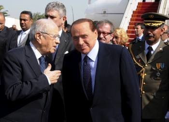 Beyi Caid Essebsi con Berlusconi. (Foto: ARCHIVO)