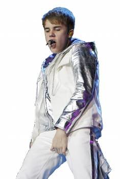 Justin Bieber, en el concierto de ayer en Madrid.
