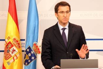 Núñez Feijóo, en la rueda de prensa posterior al Consello de la Xunta. (Foto: MIGUEL ÁNGEL)