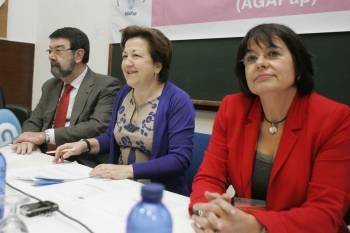 Pilar Farjas, en el centro, durante la reunión de la Asociación Galega de Pediatría. (Foto: X. G.)
