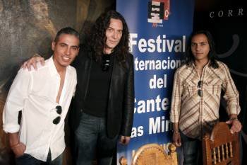 Pitingo, Tomatito y Farruquito, en la presentación del Festival de las Minas.