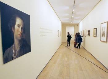 Autorretrato del pintor de cámara en la corte, Mariano Maella, contemporáneo de Goya, y cuya primera exposición dedicada a este artista en España ha sido inaugurada hoy en la Fundación Marcelino Botín. 