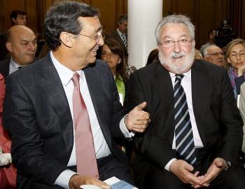 Mario Mingo y Bernat Soria, durante la presentación del informe de la Fundación Bamberg. (Foto: KOTÉ RODRIGO)