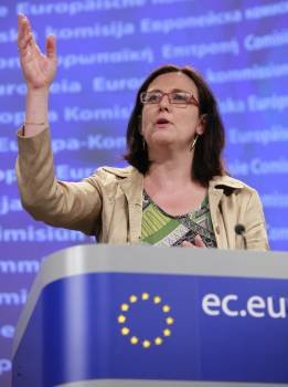 La comisaria europea de Interior, la sueca Cecilia Malmström. (Foto: OLIVIER HOSLET)