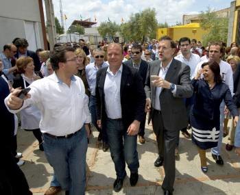 Mariano Rajoy, de campaña en la provincia de Badajoz.