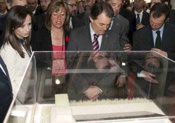 Corredor, a la izquierda, con Artur Mas, presidente de la Generalitat, en Construmat. (Foto: A. GARCÍA)