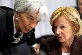 Elena Salgado (d) y la ministra de Economía francesa, Christine Lagarde. Foto: EFE