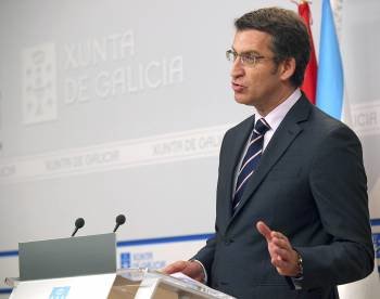 Núñez Feijóo, en la rueda de prensa posterior al Consello de la Xunta. (Foto: JORGE LEAL)