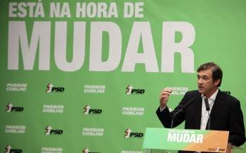 El socialdemócrata Passos Coelho, en un acto electoral en Lisboa durante el último día de la campaña. (Foto: TIAGO PETINGA)