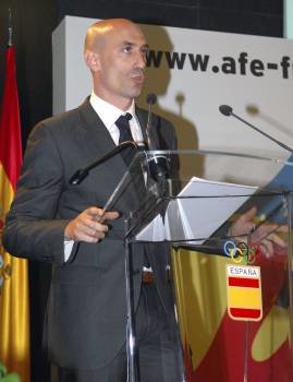 Rubiales, ayer en Madrid durante la asamblea de la AFE.? (Foto: afe)